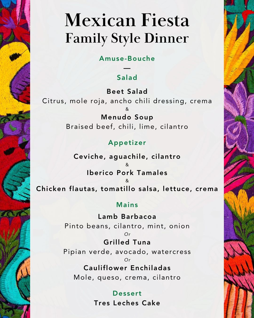 Winterfest Menu 2026