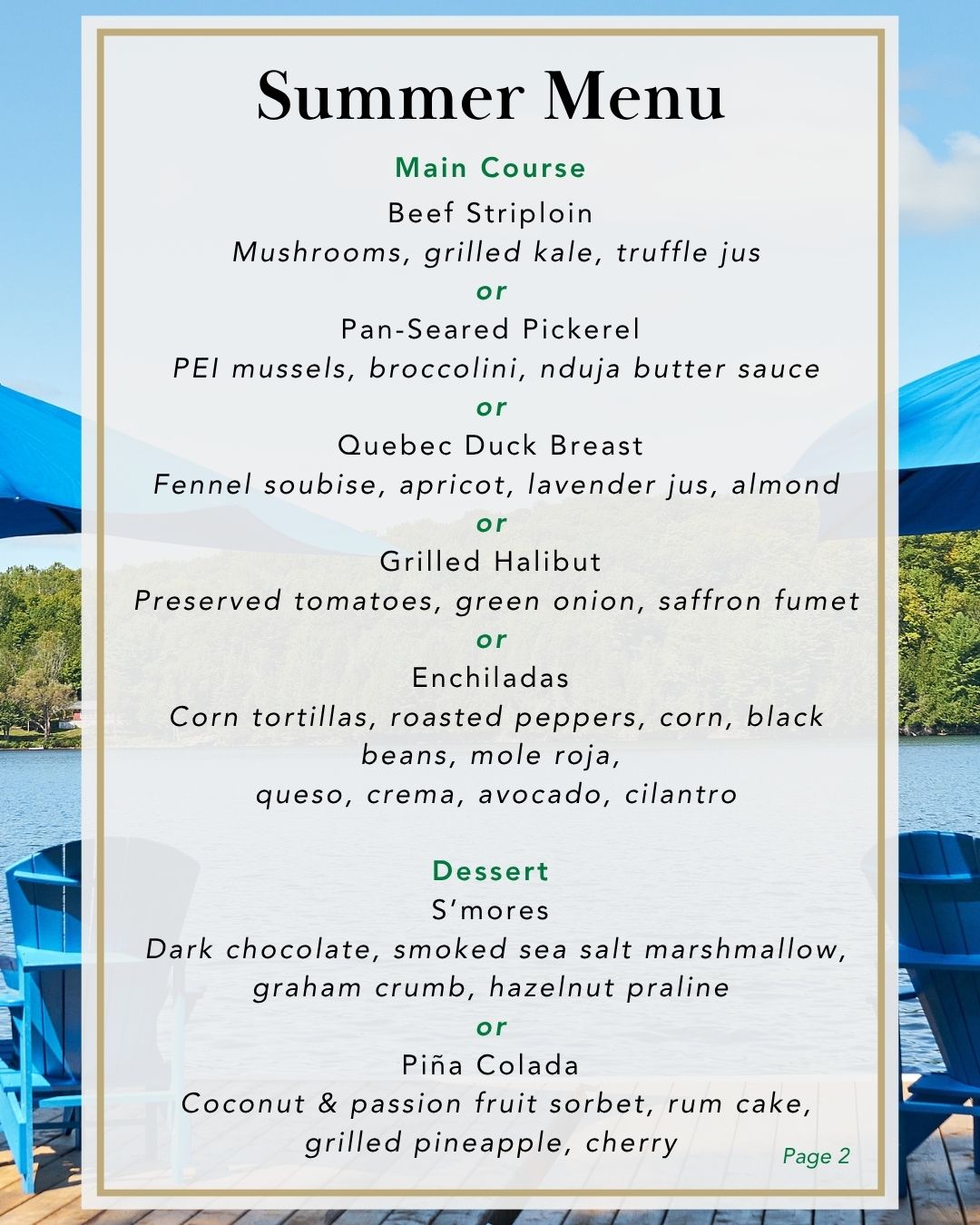 Summer Menu