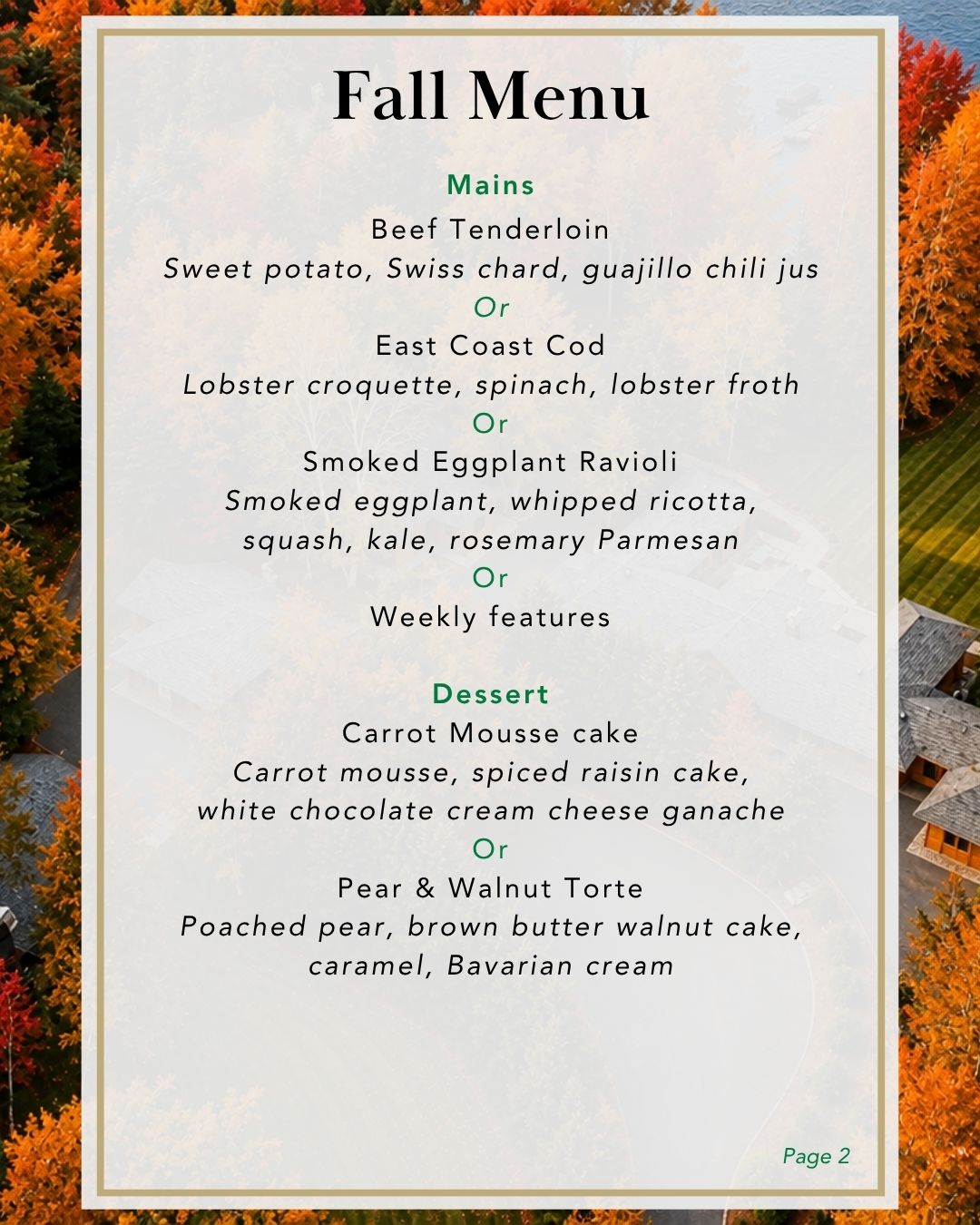 Fall Menu 2026 2